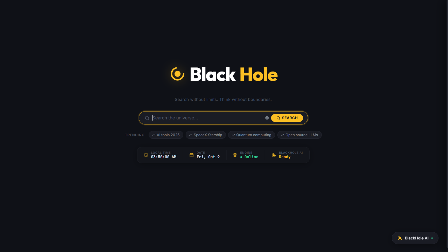 BlackHole — AI Search Engine